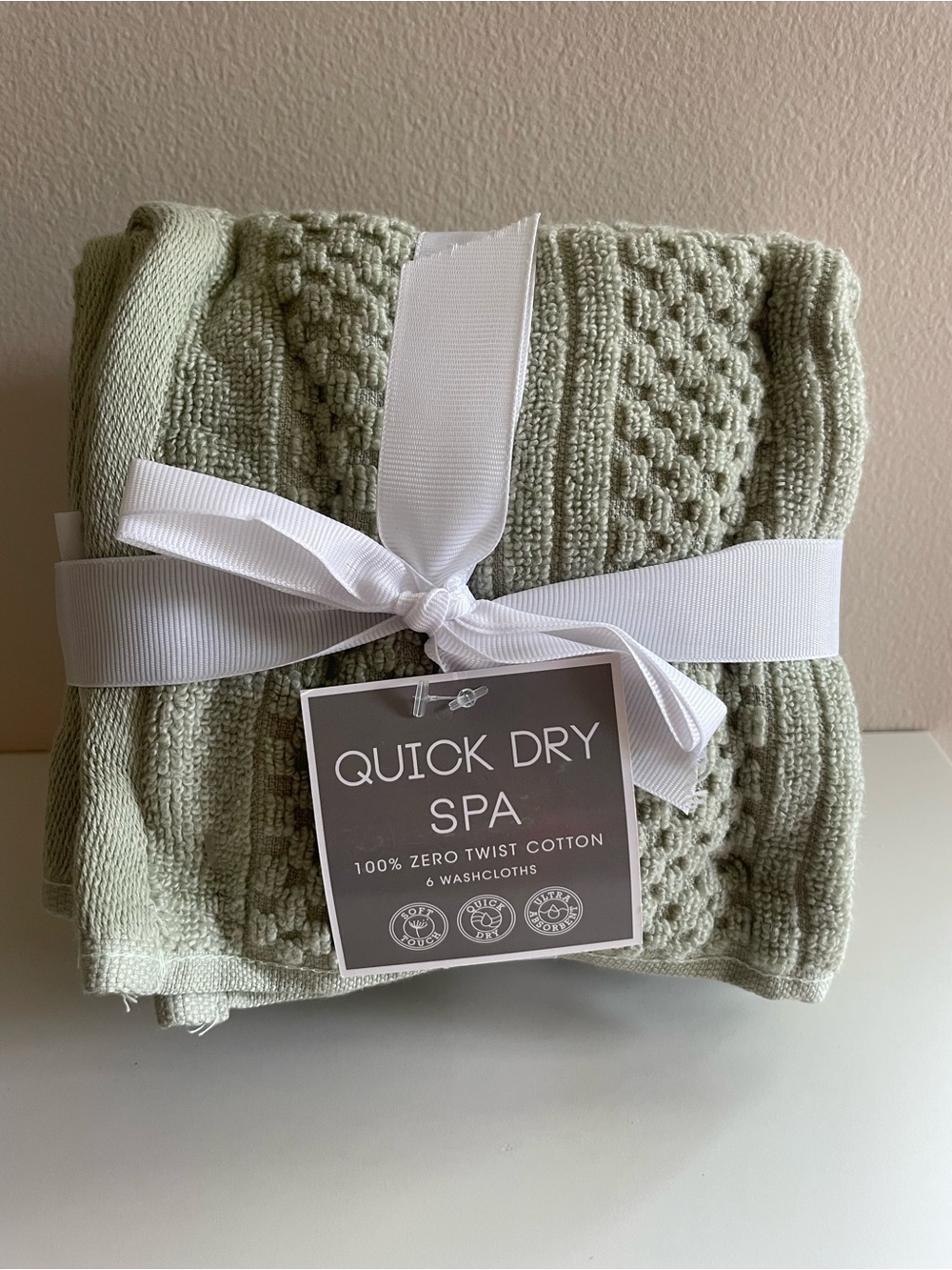 Sage Green Washcloths NWT